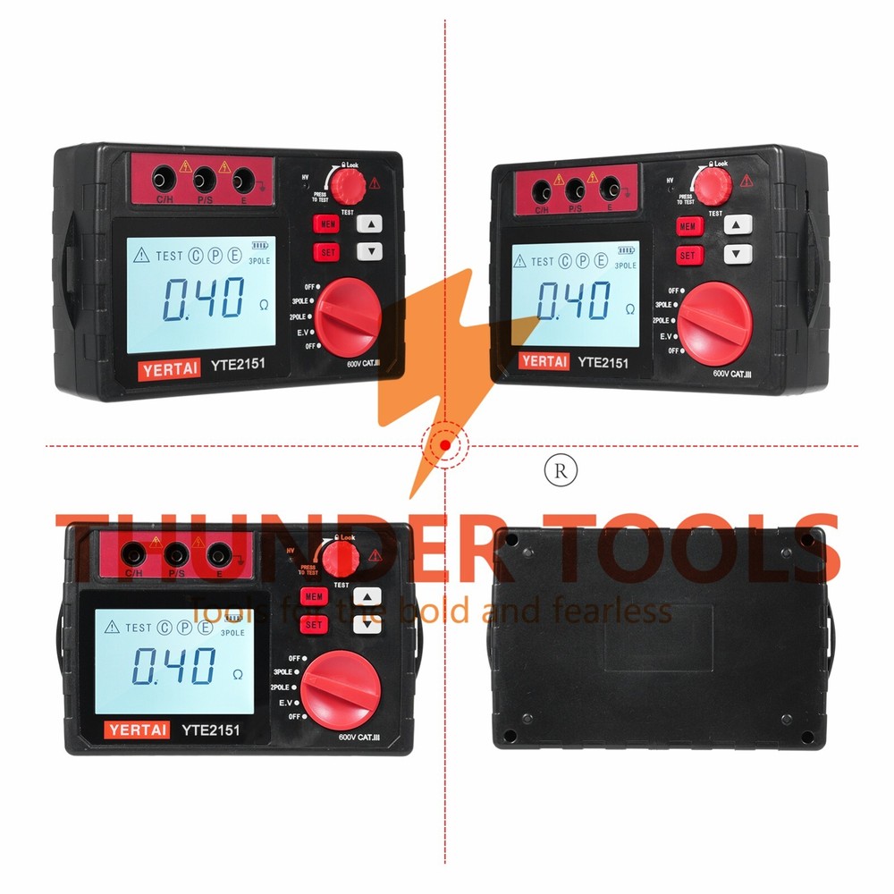 Thunder Tools YERTAI YTE2151 Digital Earth Tester 2000Ω Insulation