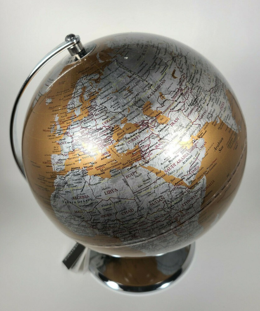 Drexel Heritage Two-Tone Gold/Silver Globe 12" Tall