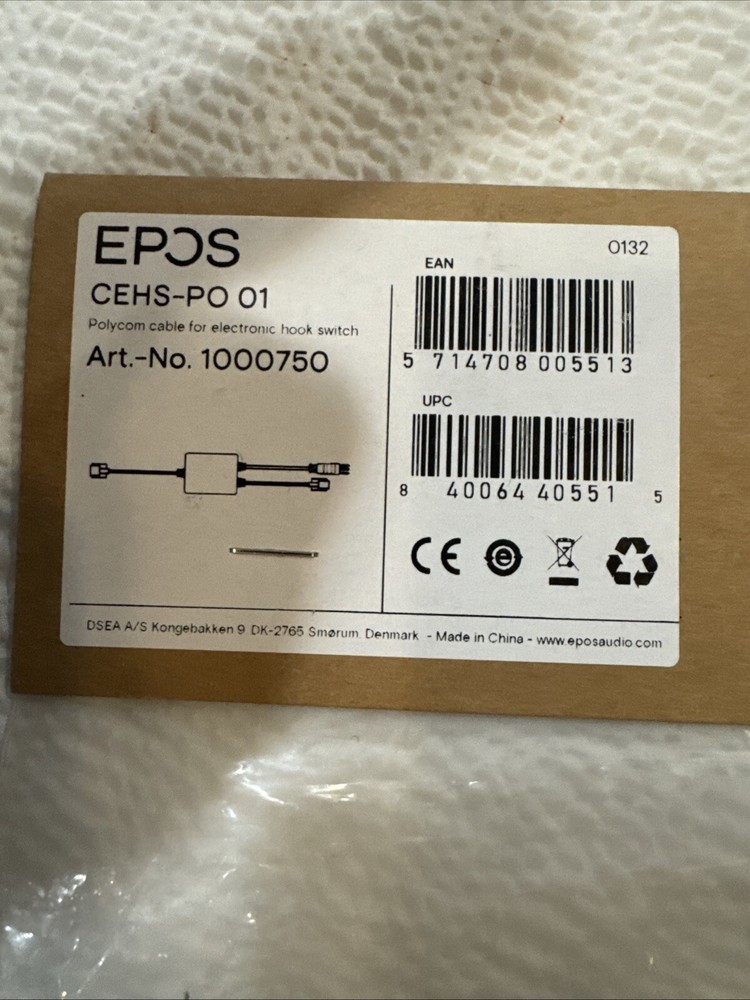 EPOS CEHS-PO 01 Polycom Adapter Cable for Electronic Hook Switch BRAND NEW