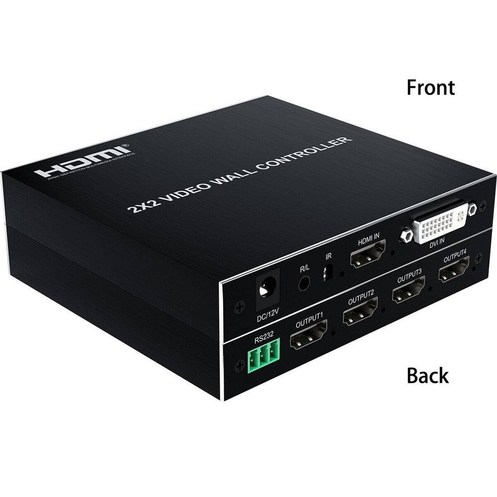1080p HDMI 2x2 Video Wall Controller Screen Stitching Box Processor 4 TV Splicer