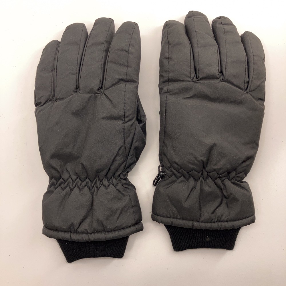 Men L Waterproof Black Winter Ski Gloves Plain