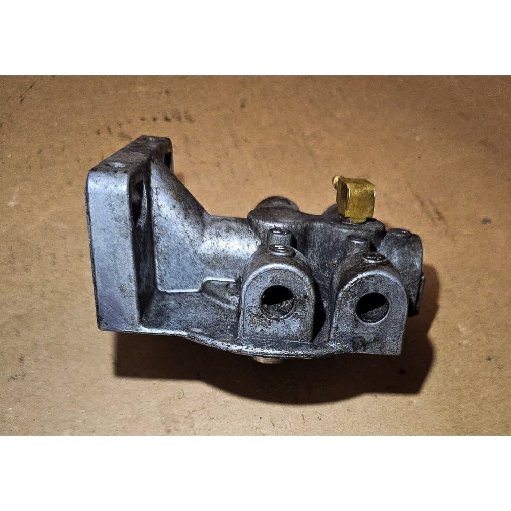 Fuel filter base, 2x 5/16" hose barbs, SAME SIDE (321)