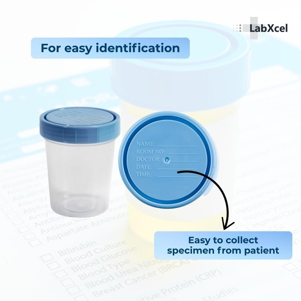 LabXcel Specimen Containers 120mL Polypropylene Screw Cap Jars