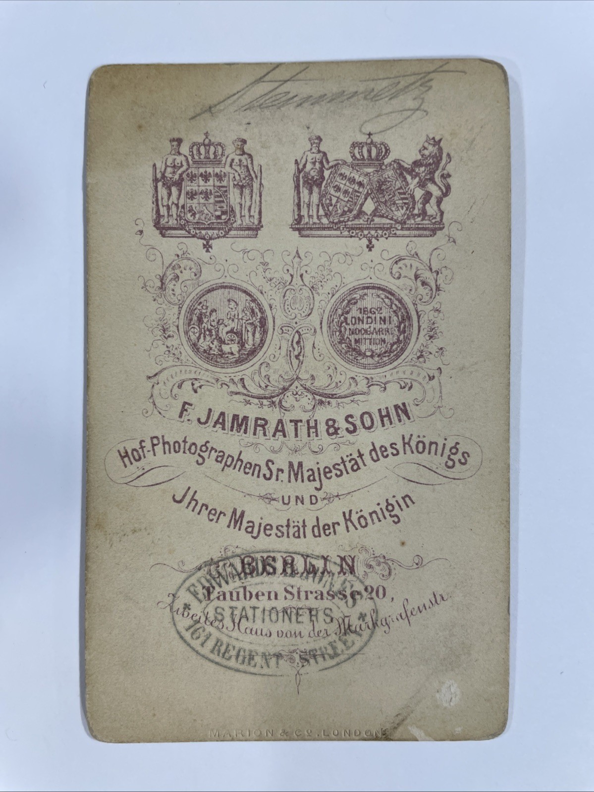 Civil War Carte De Visite CDV Karl Friedrich Steinmetz Prussia