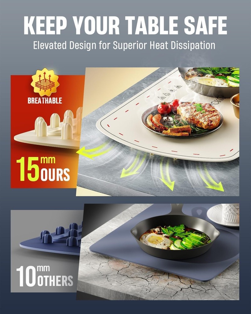Energy-Efficient Buffet Warming Tray - Rollable Silicone Design for Easy Storage