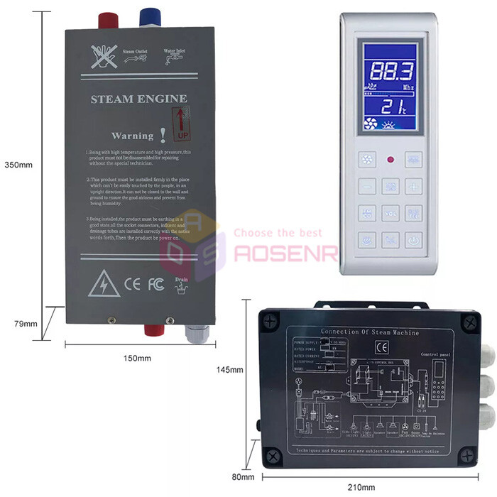 Multi-function KL-801 Steam Room Controller +Fan+ 3KW Generator+Speaker