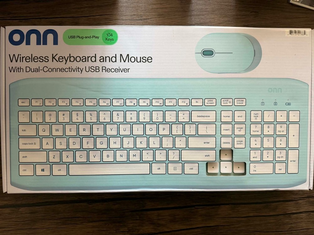 onn Wireless Keyboard & Compact Mouse Dual Connectivity 2.4GHz