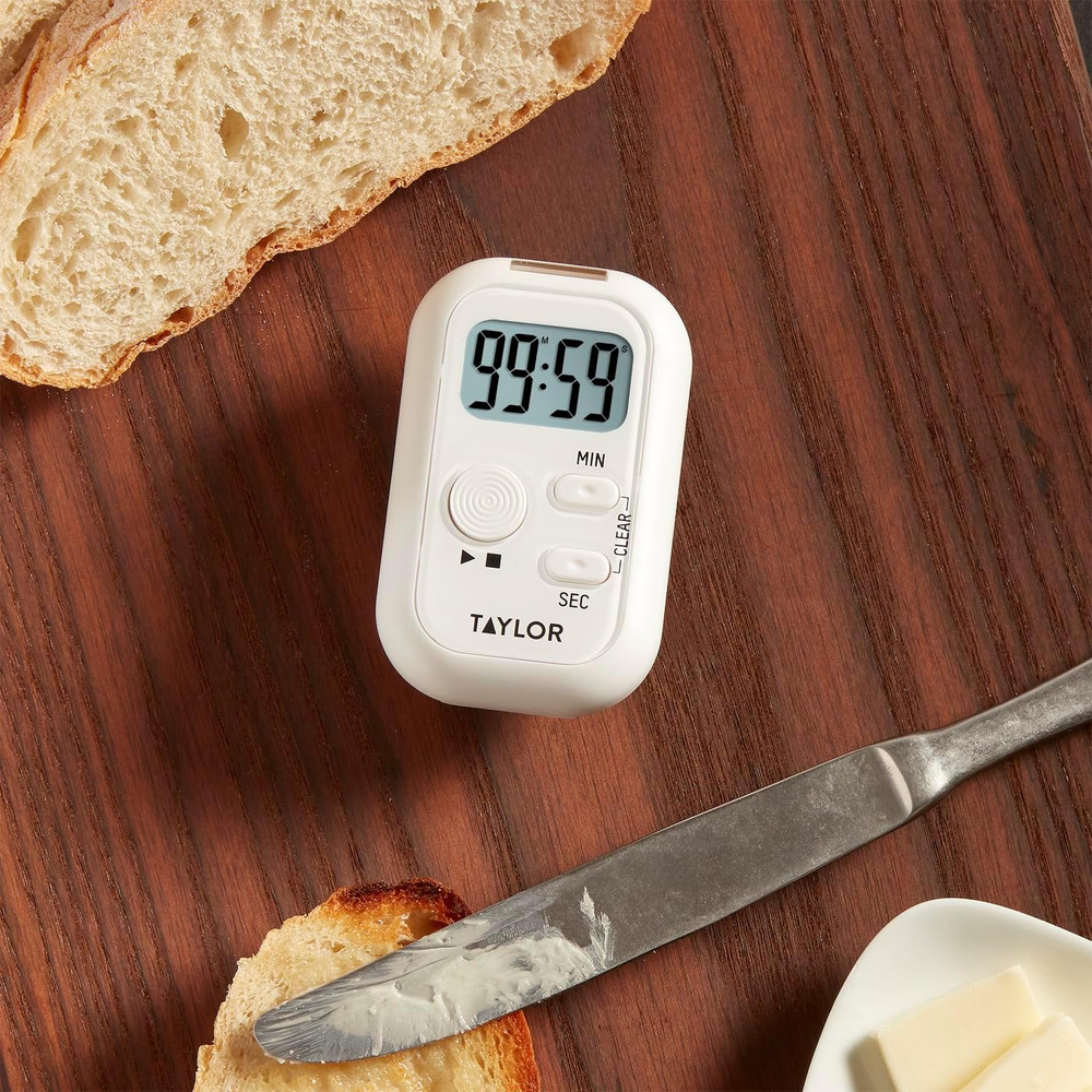 Multi-Alert (Sound, Light, Vibration) Digital Timer, Standard, White