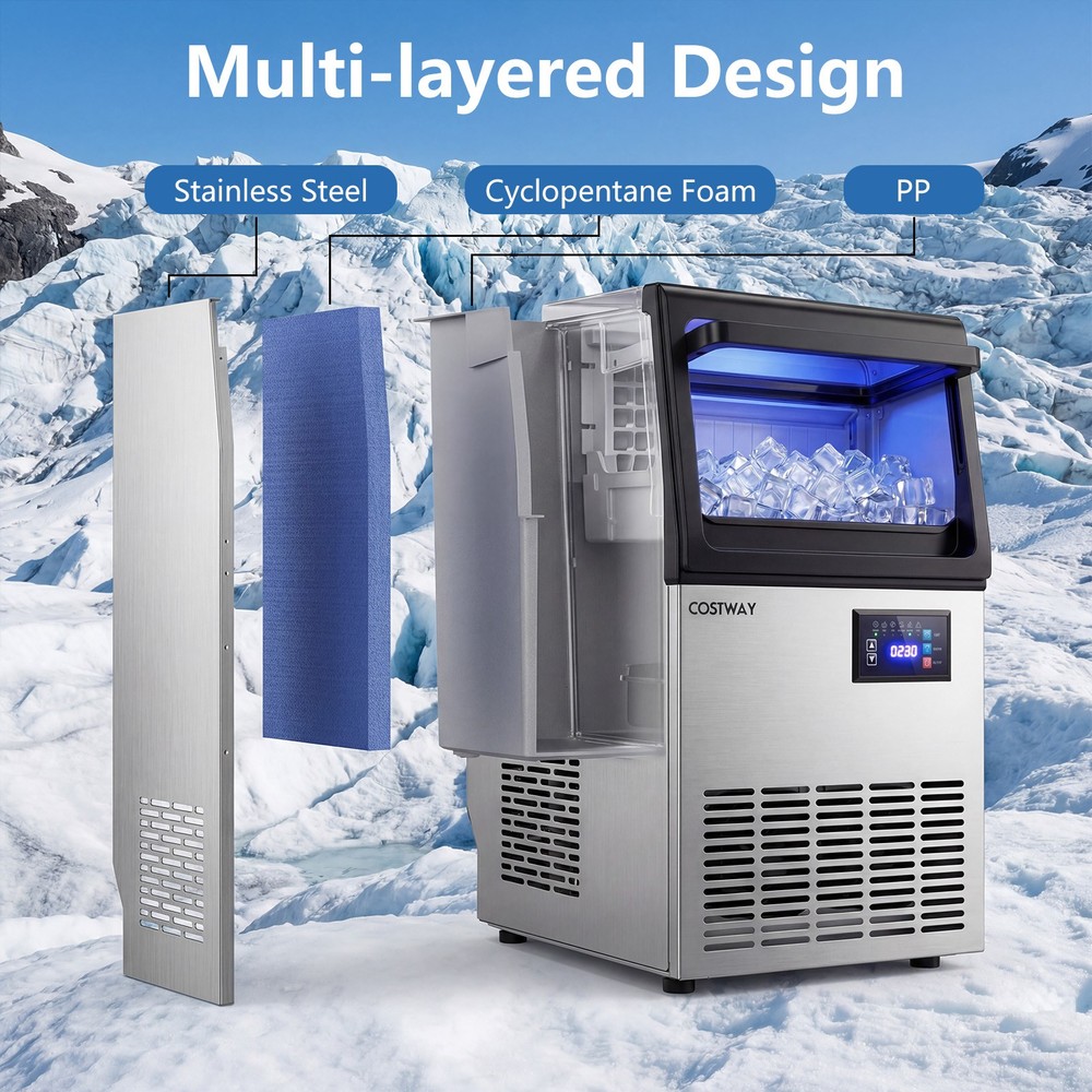 Stainless Steel Ice Maker, Under Counter & Freestanding Ice Making Machine