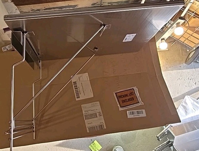 ECOLAB LOAD-N-FOLD 21" X 25" Stainless Steel Fold Down Wall Table Made in U.S.A.