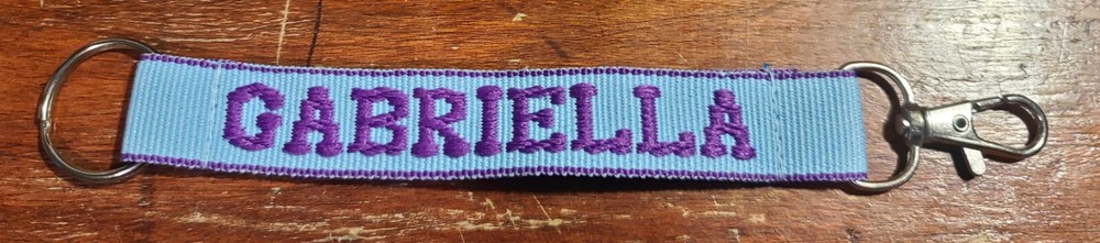 New Gabriella Personalized Keychain Blue and Purple