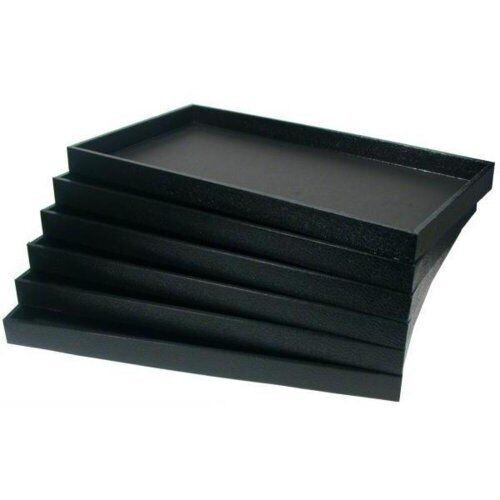 10 Insert Trays Jewelry Black Plastic Storage 14 ¾" x 8 ¼" x 1 ½" Stackable