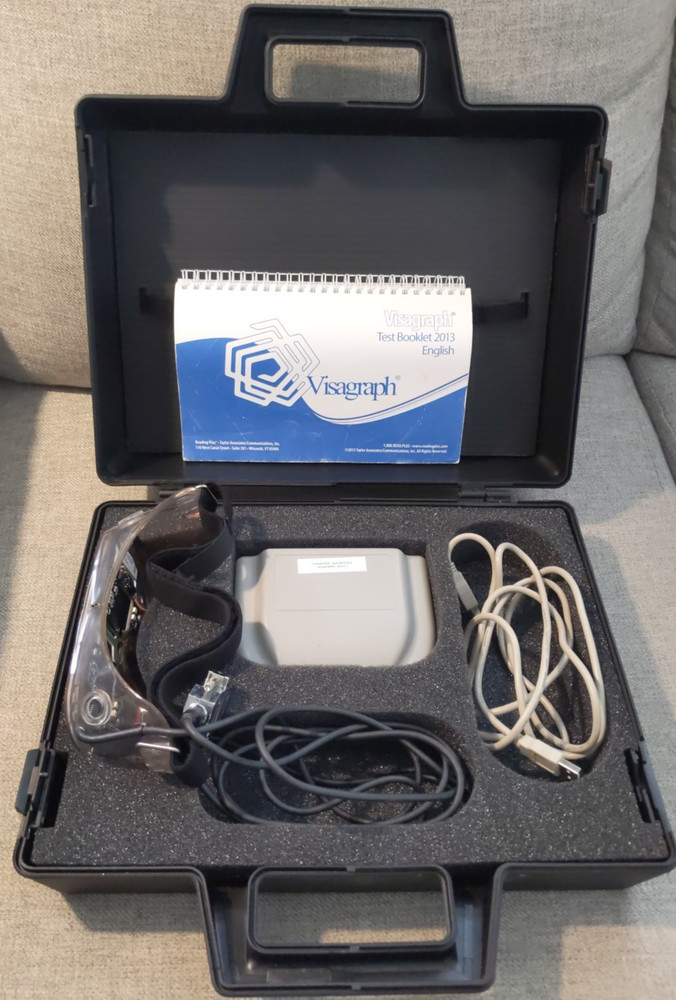 Visagraph Eye Movement Testing Device Googles w/ Case 2013 Test Booklet UNTESTED