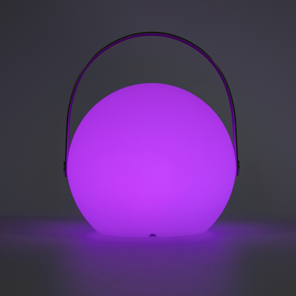 LED Table Lamp Sphere Dimmable w/ Handle Remote Control USB Battery Powered