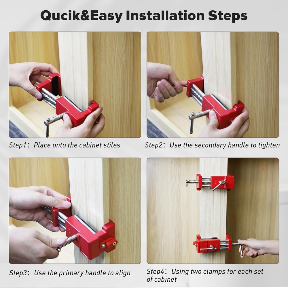 Professional Cabinetry Clamps Set, 2 Pack, 440 lbs Capacity
