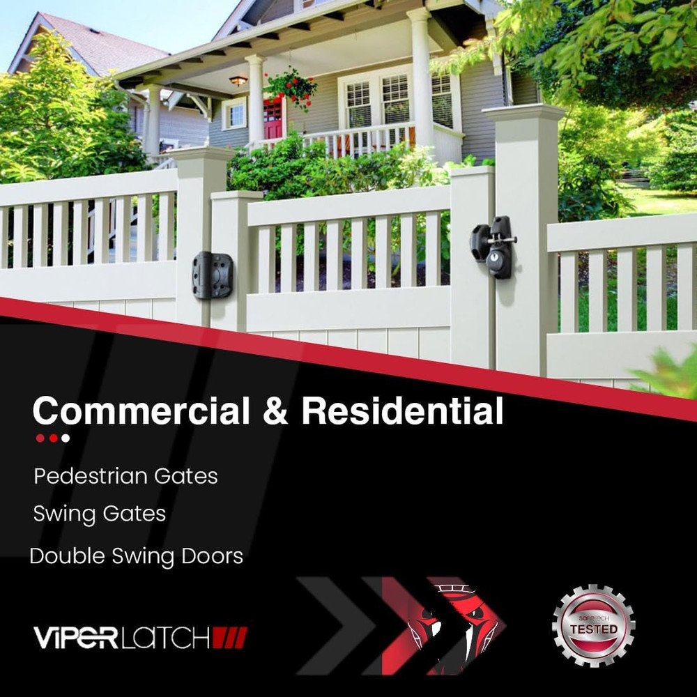 Safetech Hardware Viperx2 Gravity Gate Latch | Two-Side Entry Keyed | 2 Independ