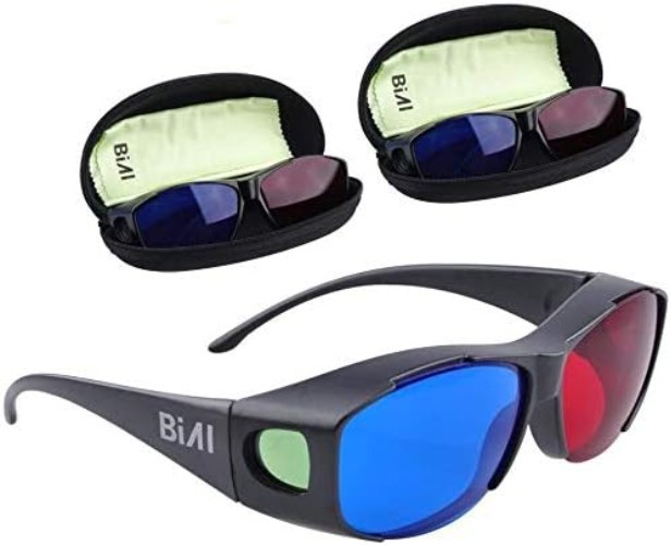 Lightweight 3D Glasses Pack – Glossy Case Included for Ultimate Entertainment