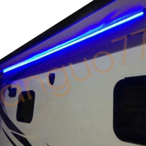 Blue Neon Glow EL Wire String Strip Decor Boat LED Light Car Party + Controller