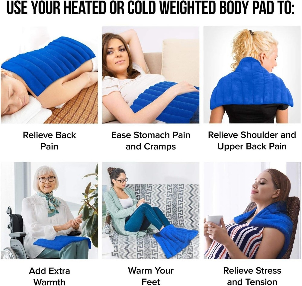 Microwaveable XL Heating Pad with Clay Beads - Extra Large Pain Relief Solution