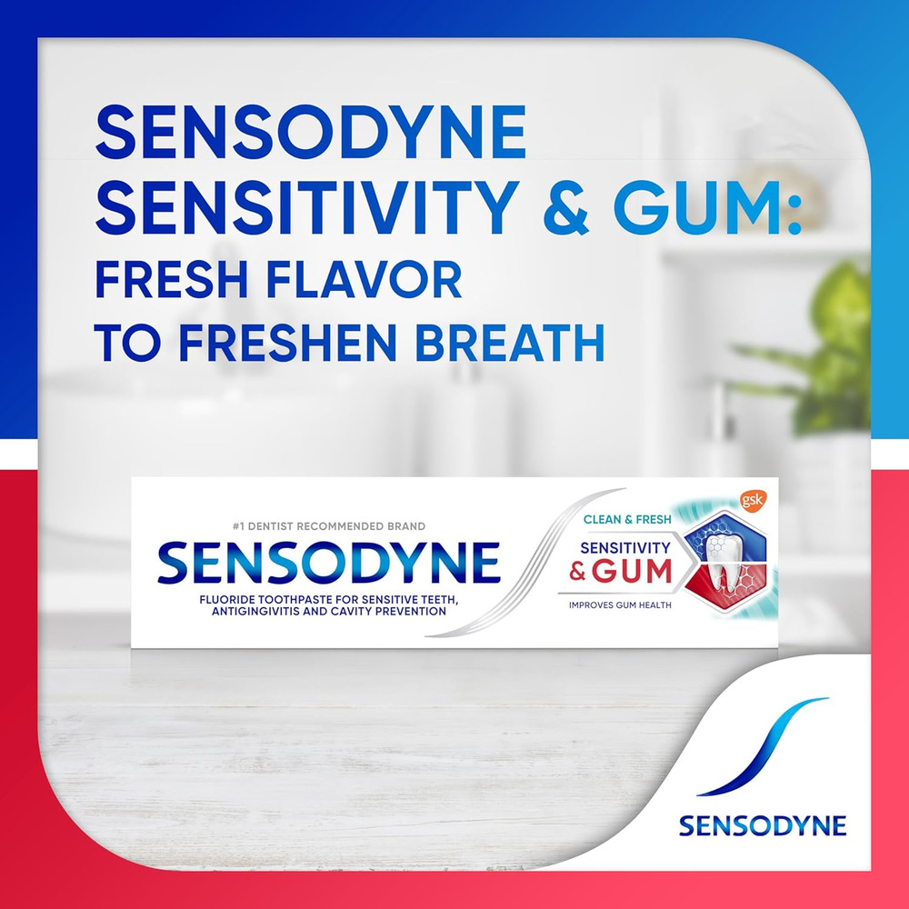 Sensodyne Sensitivity & Gum Sensitive Toothpaste for Gingivitis, Sensitive Teeth