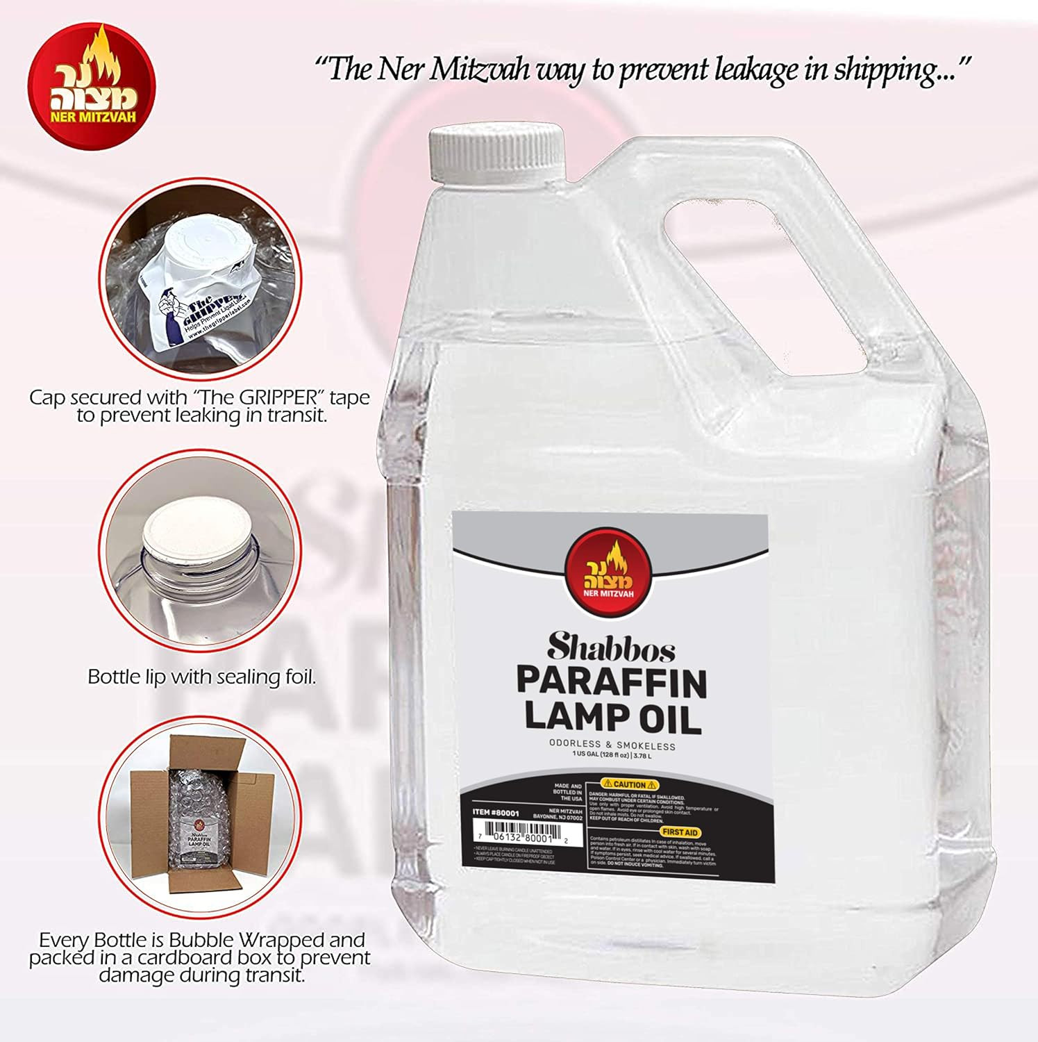 1 Gallon Paraffin Lamp Oil - Clear Smokeless, Odorless, Clean Burning Fuel