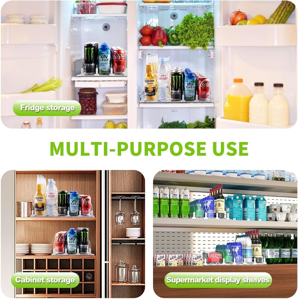 Drink Organizer for Fridge, Soda Can Dispenser for Refrigerator, Automatic Dr...