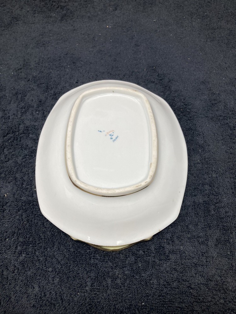 Nippon hand painted 7-1/2 inch handled tray
