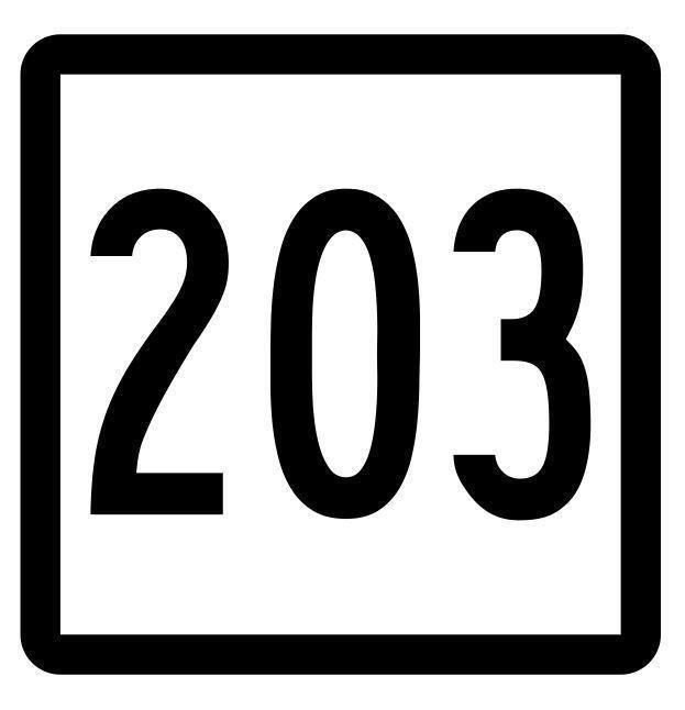 Connecticut State Route 203 Sticker Decal