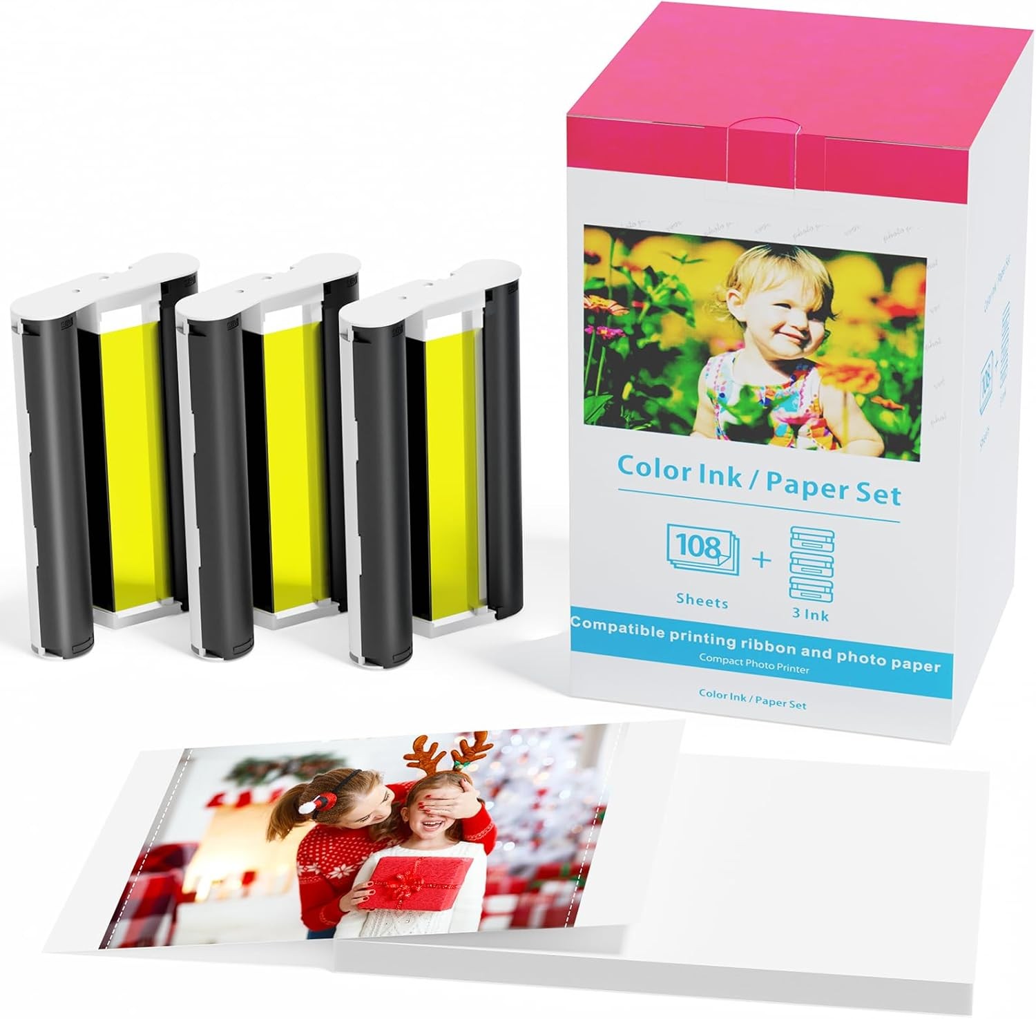 Compatible KP-108IN Color Ink Paper Set 4x6 for Canon Selphy CP1300 1200 910 Lot