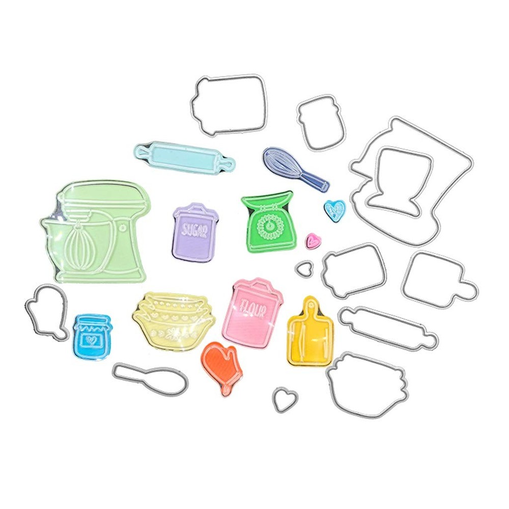 Kitchen Ware Silicone Clear Stamp and Die Sets for Card Making, DIY...