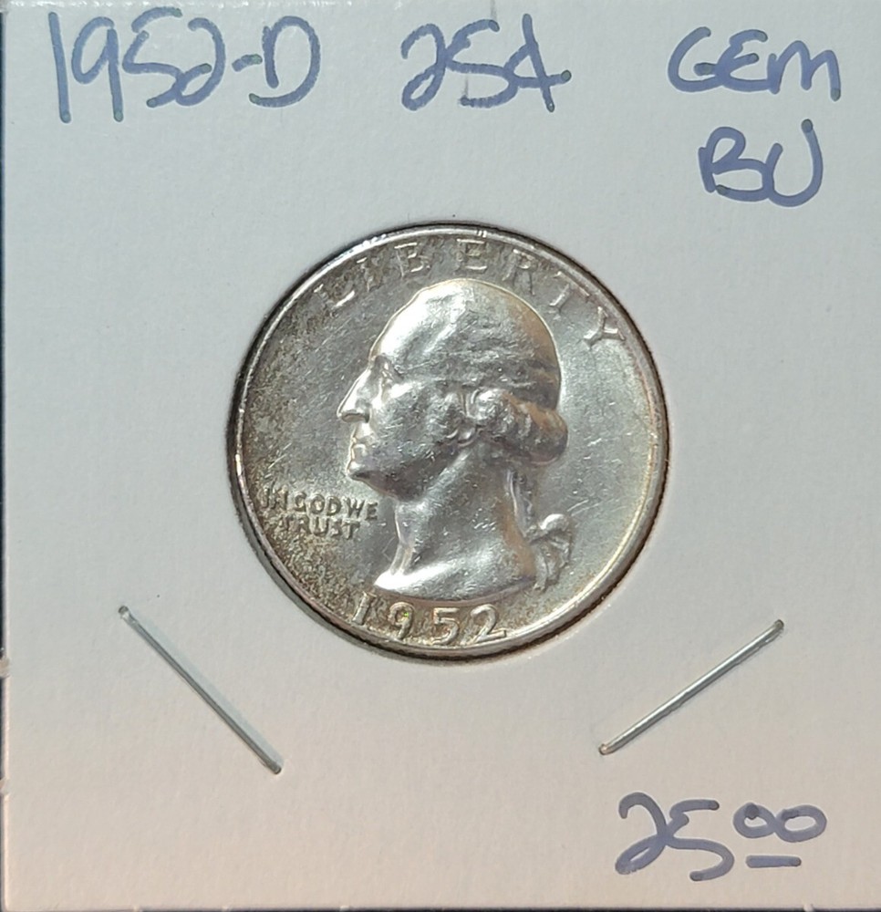 1952 D 25C Uncirculated