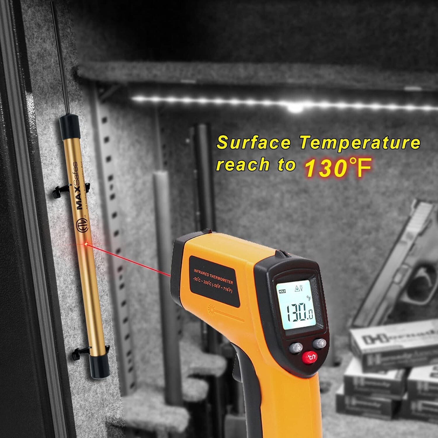 Gun Safe Dehumidifier Rod 12" Dry Golden Rod Helps Prevent Rust & Corrosion Plug