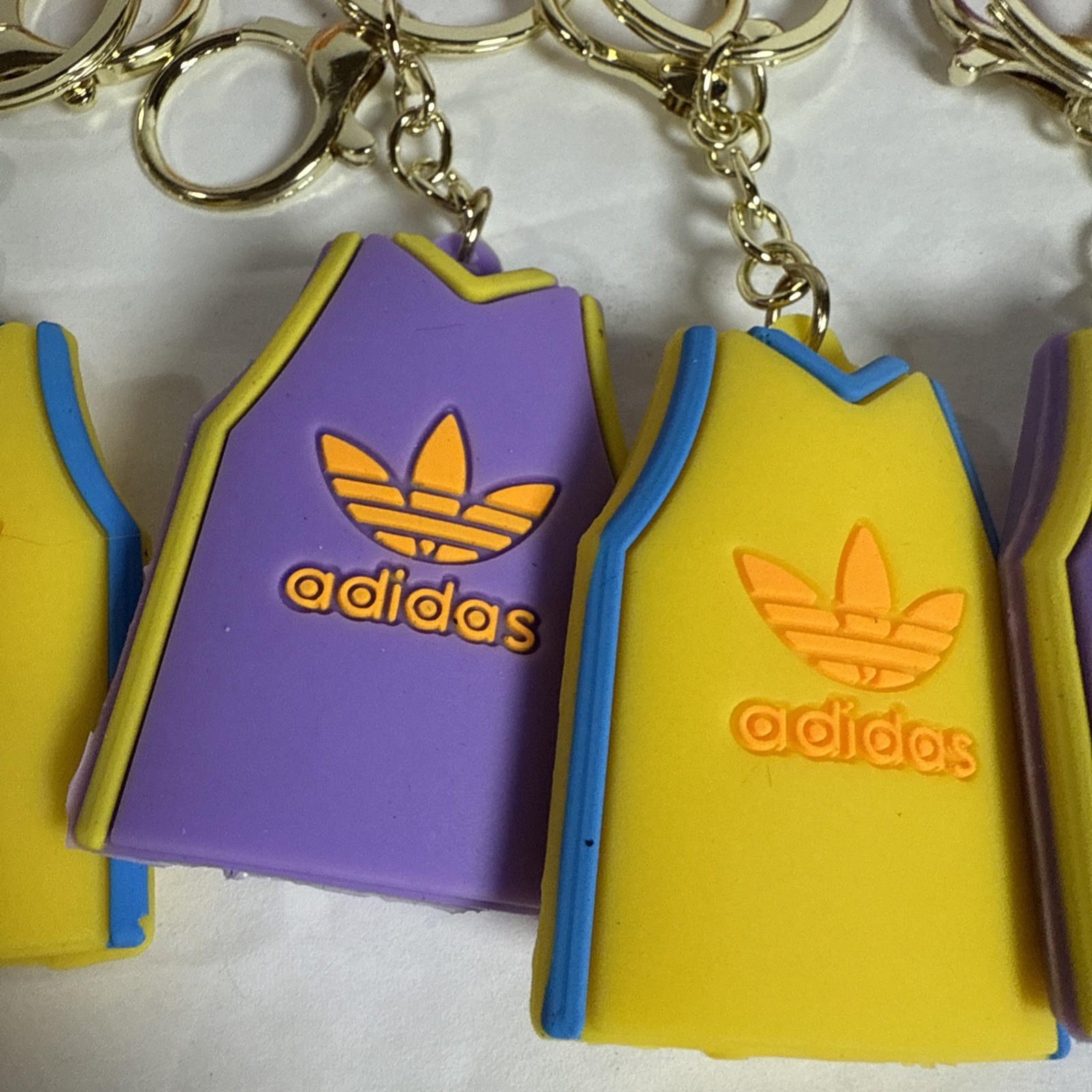 Adidas Sports Jersey Keychains 8" Purple/Yellow Forever Sports 12 Total