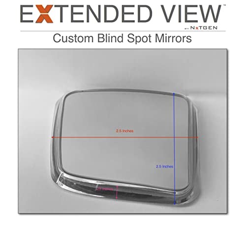 NXTGEN Custom Blind Spot Mirrors - Extended View (2 Pack) Compatible With 4th