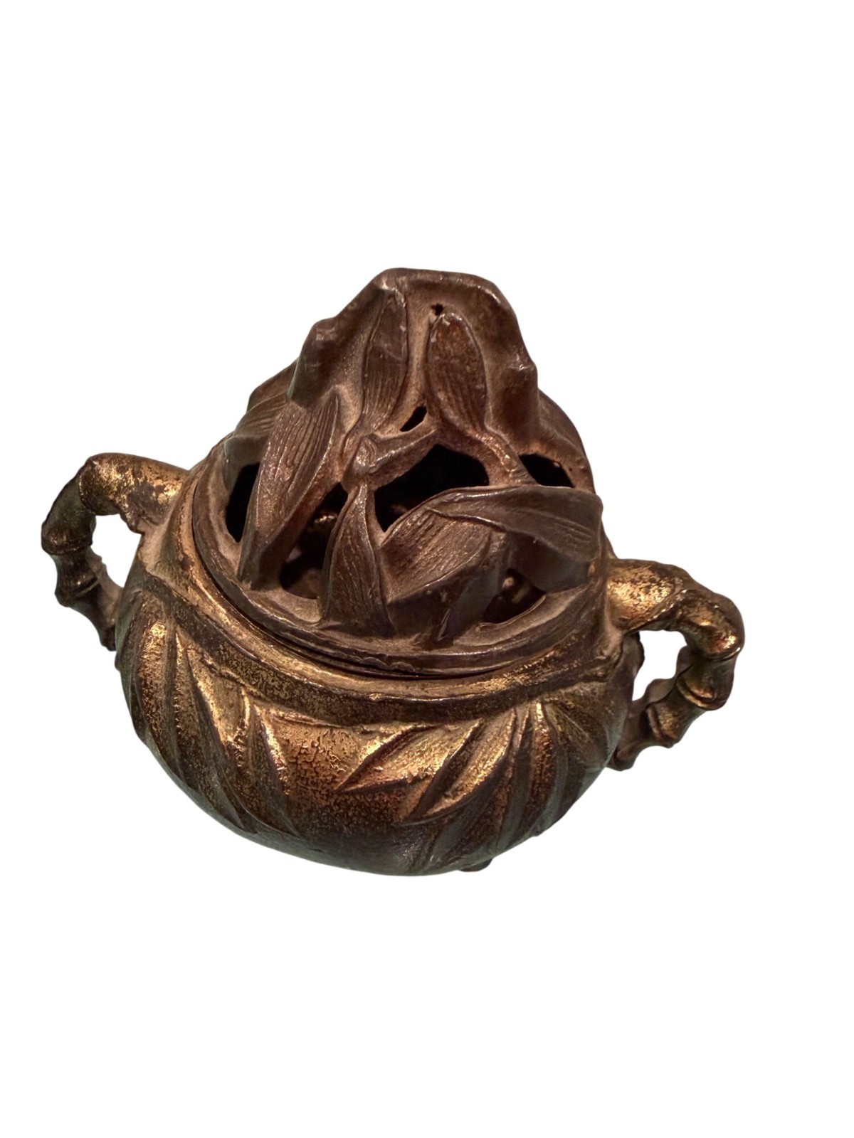 Vantine's Antique Incense Burner Bronze Signed 1004 Collectible Asian Design