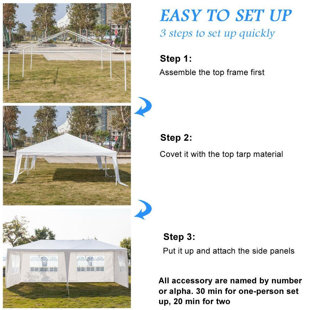 Outdoor 10'x20'Canopy Party Wedding Tent Gazebo Pavilion Cater Events