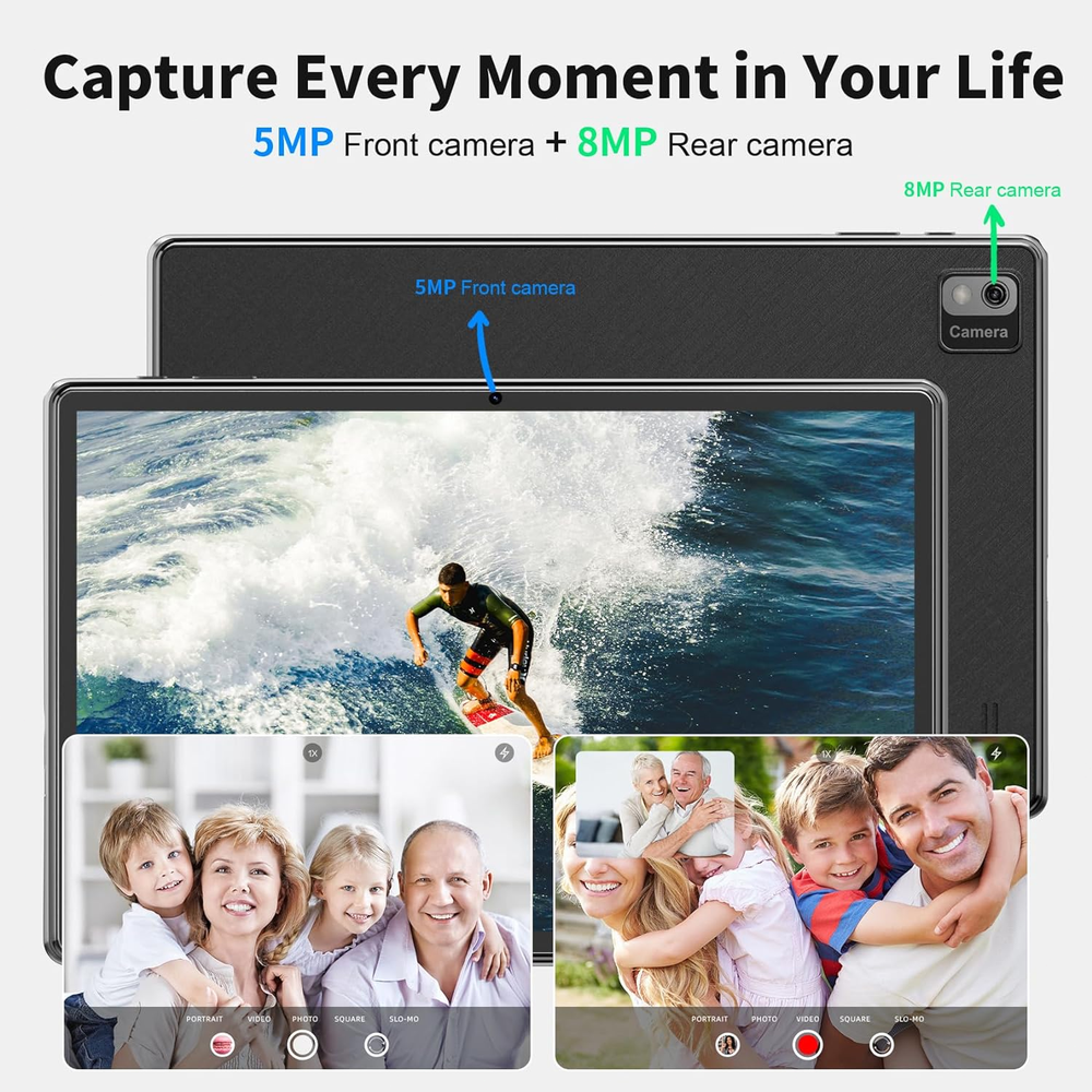 10" Tablet Android 13 Tablets 4+128GB Quad-Core T618 Tablet Dual Camera 6000mah