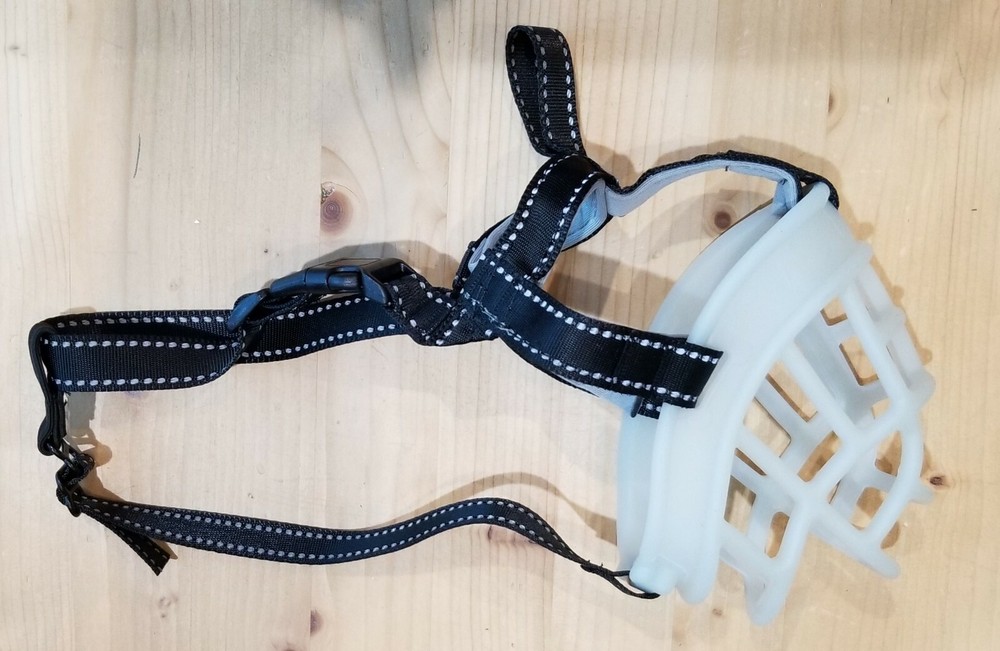 Rubber Dog Muzzle Reflective Size 4 No Bark Bite Basket Durable Dog Chew Cage