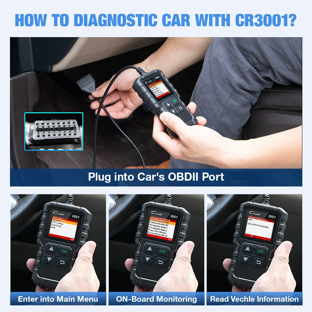 LAUNCH Creader 3001 OBD2 Scanner Car Diagnostic Tool Engine Fault Code Reader