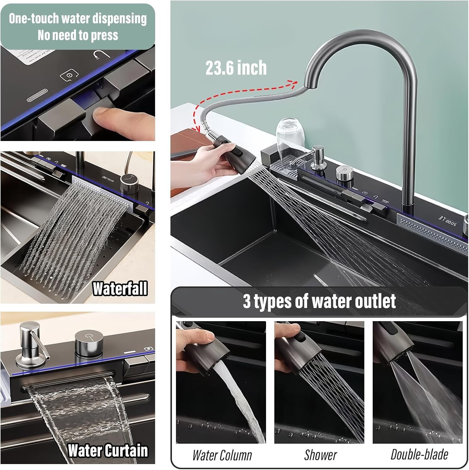 Stainless Steel Kitchen Sink Drop-in /Top Mount Sink Single Bowl Workstation Kit