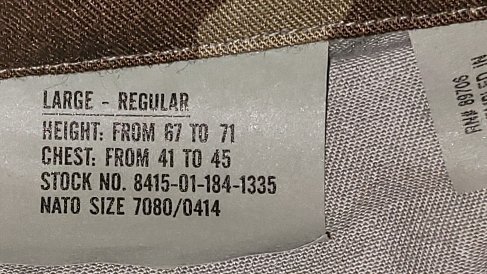 WOODLAND BDU SHIRT COMBAT COAT LARGE REGULAR NOS WITH TAG DATED 1994