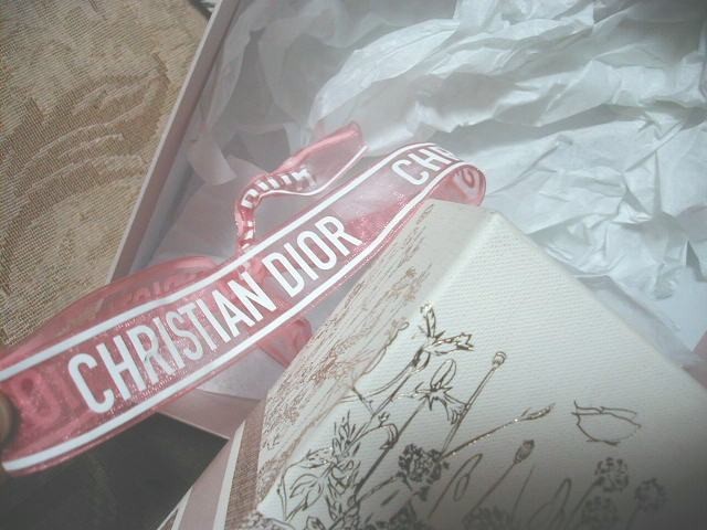 Large Christian Dior Limited Edition Gift Box & Ribbon Purple Gold Box Only VG