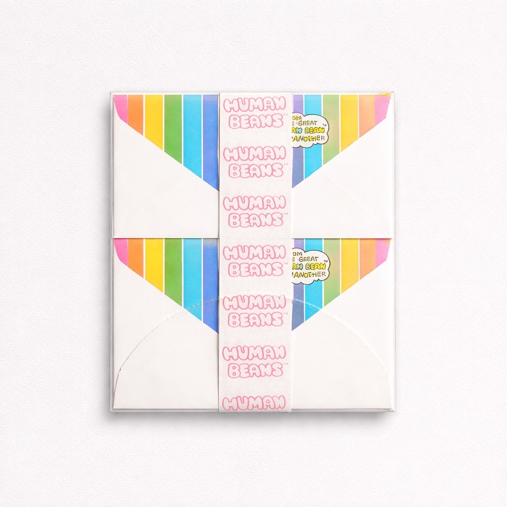 Vintage Human Beans Envelopes Stationery Set Rainbow #90016 - Rare Brand New!