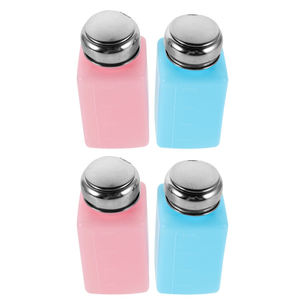 4 Pcs Pump Dispenser Bottle Anti Static Refillable Empty Push down Alcohol