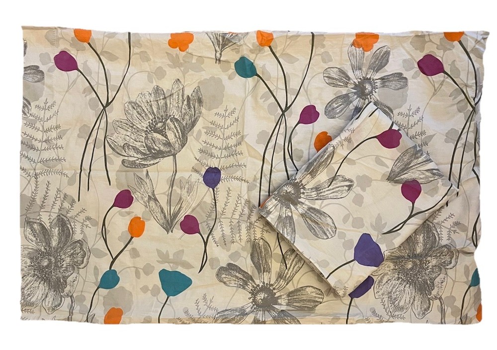Pair (2) linea Standard Pillowcases Floral