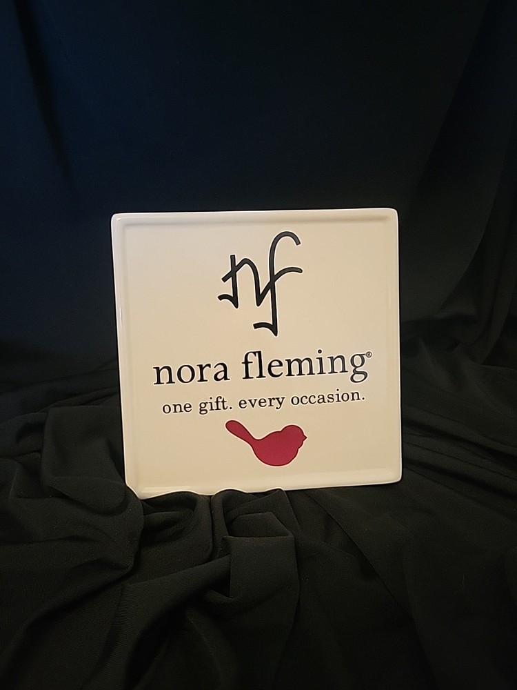 Nora Fleming Store Display Sign 5" By 5" Ceramic EUC