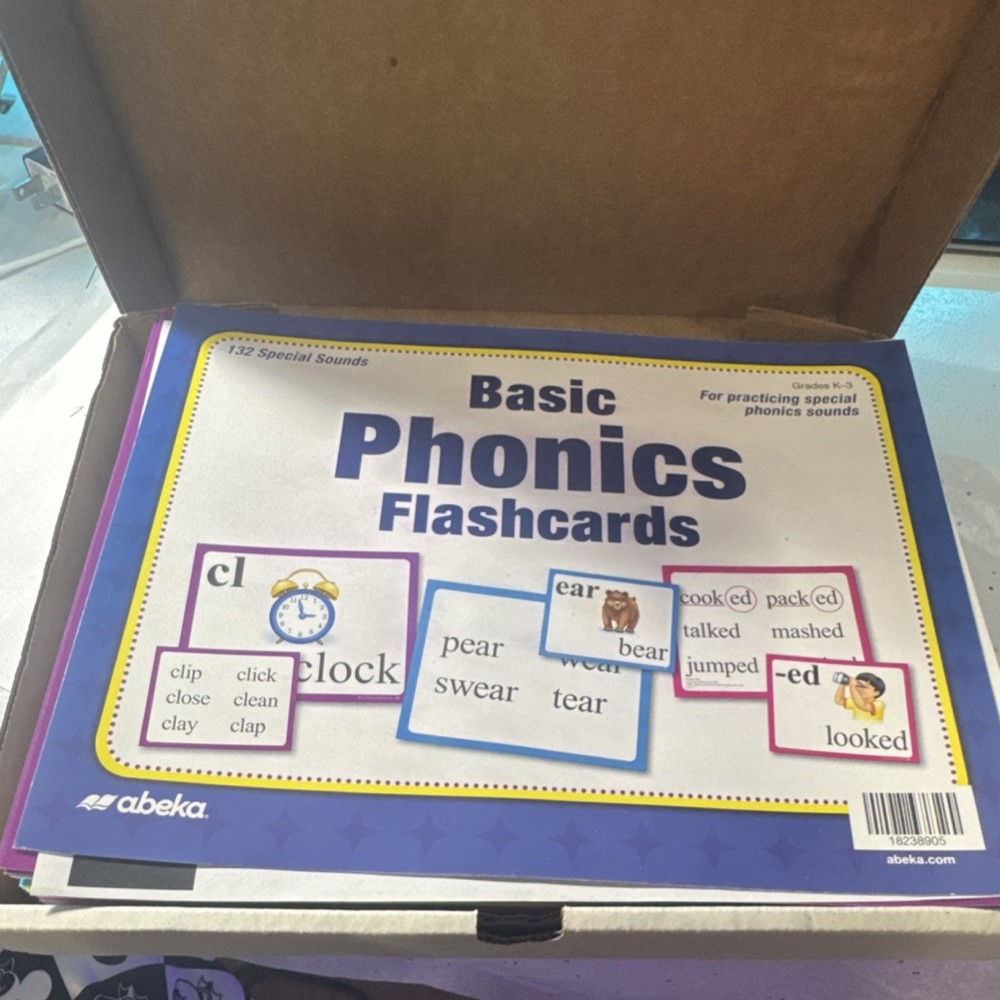 Abeka Basic Phonics Flashcards Multicolor Educational Cards Teaching Supplies