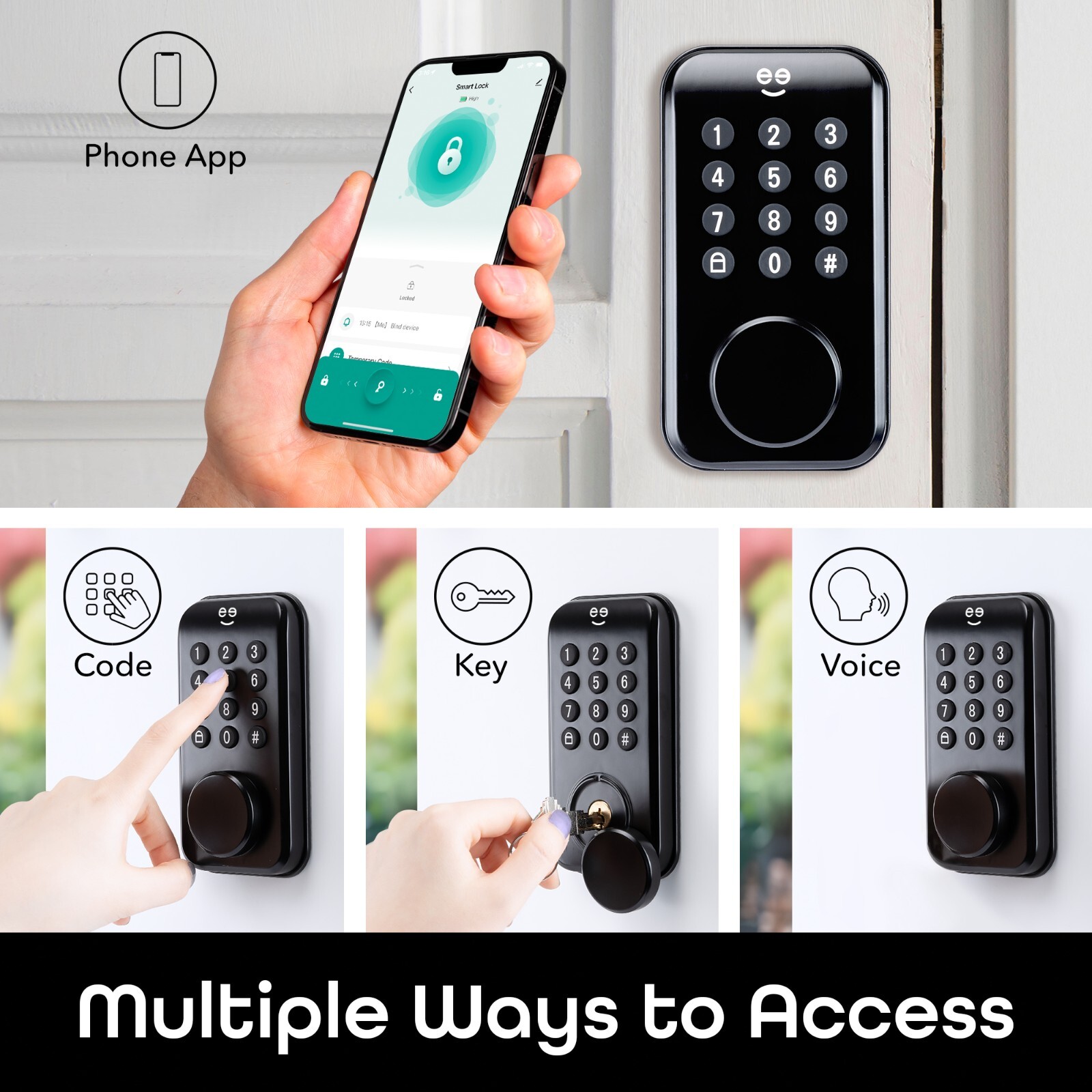 Geeni Keyless Entry Door Lock with Keypad, Smart Locks for Front Door