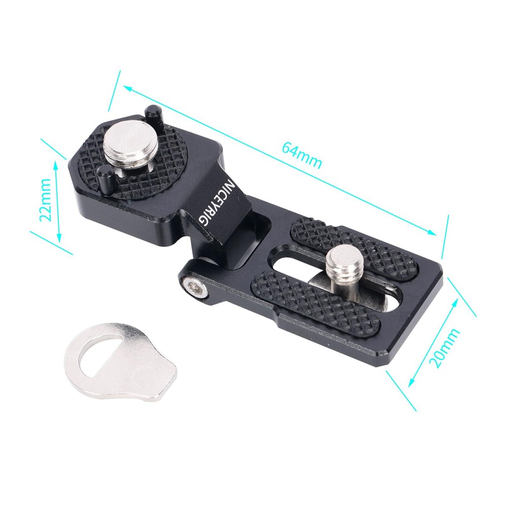Right-Angle Bracket Mini L-Shape Mounting Plate for ARRI Thread 180 Degree Ad...
