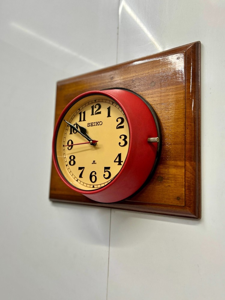 Seiko Marine Quartz Ship Clock | Authentic Antique Wall Timepiece - Red Coating